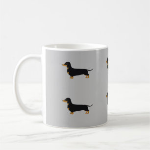 Black daschund  grey Mug