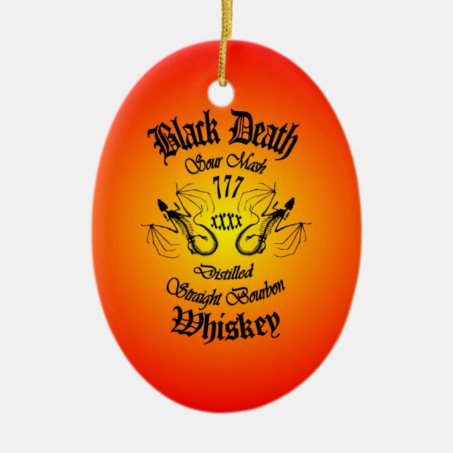 Black Death 777 - Bourbon Ceramic Tree Decoration (Front)