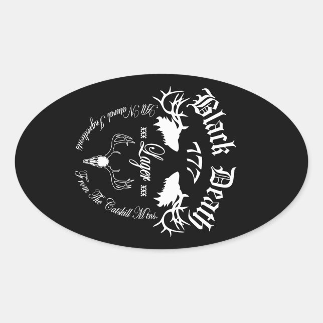 Black Death 777 - Catskill Mountain Lager Oval Sticker (Front)