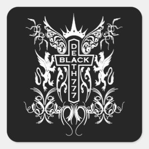 Black Death 777 - Cross Square Sticker