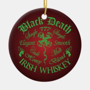 Black Death 777 - Honey Irish Whiskey Ceramic Ornament