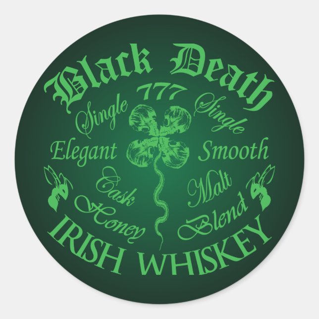 Black Death 777 - Honey Irish Whiskey Classic Round Sticker (Front)