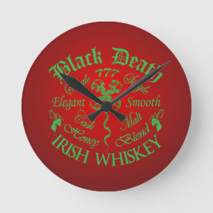 Black Death 777 - Honey Irish Whiskey Round Clock