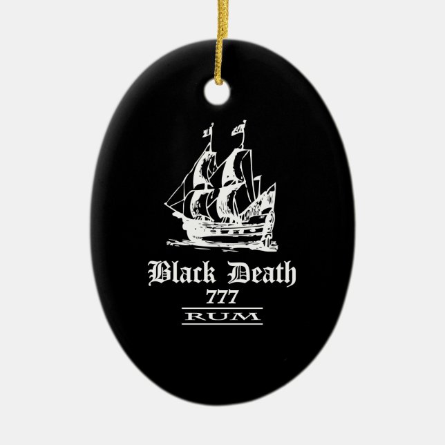 Black Death 777 - Ol Ships Rum Ceramic Tree Decoration (Front)