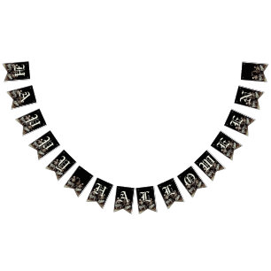 Black Death Dancing Skeletons Halloween Bunting
