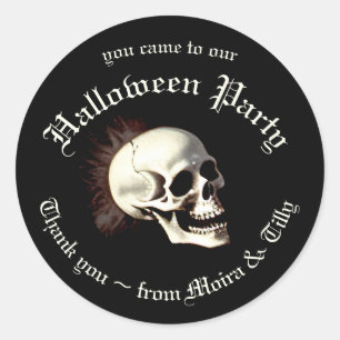 Black Death Dancing Skeletons Halloween Classic Round Sticker
