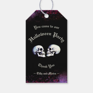 Black Death Dancing Skeletons Halloween Gift Tags