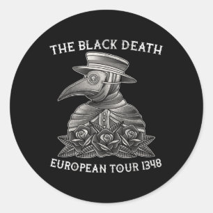 Black Death, European Tour 18, Plague Doctor, Tatt Classic Round Sticker