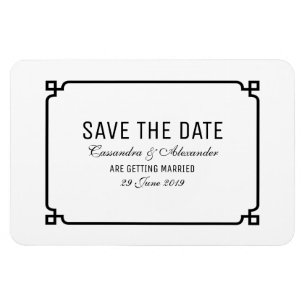 Black Deco Chic Save the Date Magnet