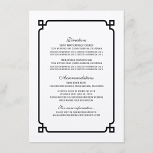 Black Deco Chic Wedding Info Card