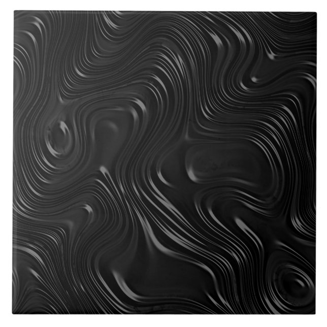 Black Decorative Ceramic Tile (Front)