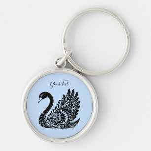 Black Decorative Swan Keychain
