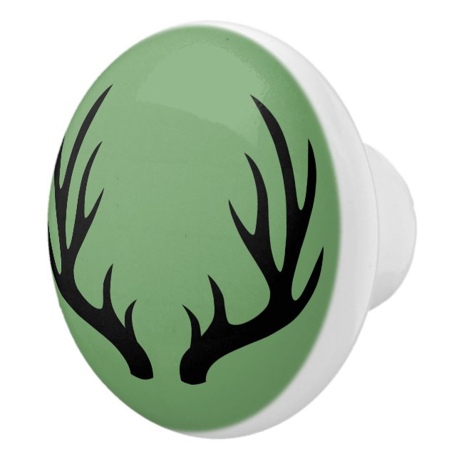 Black Deer Antlers Custom Ceramic Knob (Right)