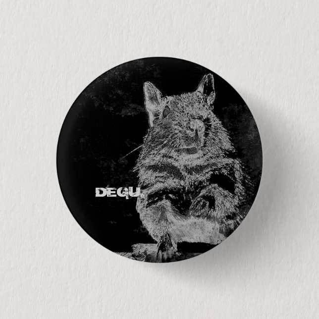 BLACK DEGU 3 CM ROUND BADGE (Front)
