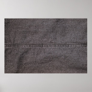 Black denim fabric. Fashion, textures and backgrou Poster