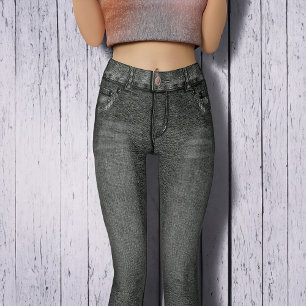 Black Denim Skinny Jeans Leggings