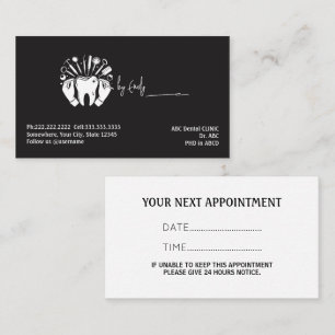 Black Dentist Appointment Card