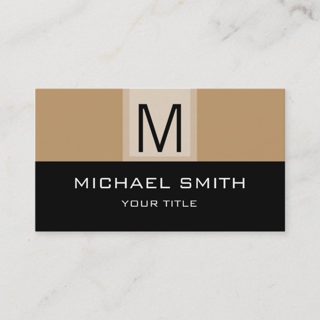Black & Desert Colour Professional Monogram Business Card (Front)