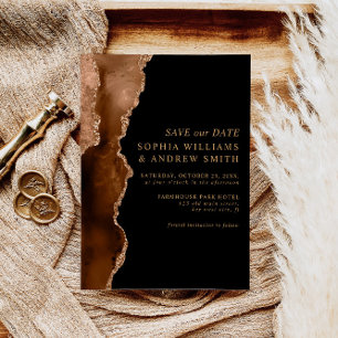 Black & Desert Gold Save the Date Wedding Invitation