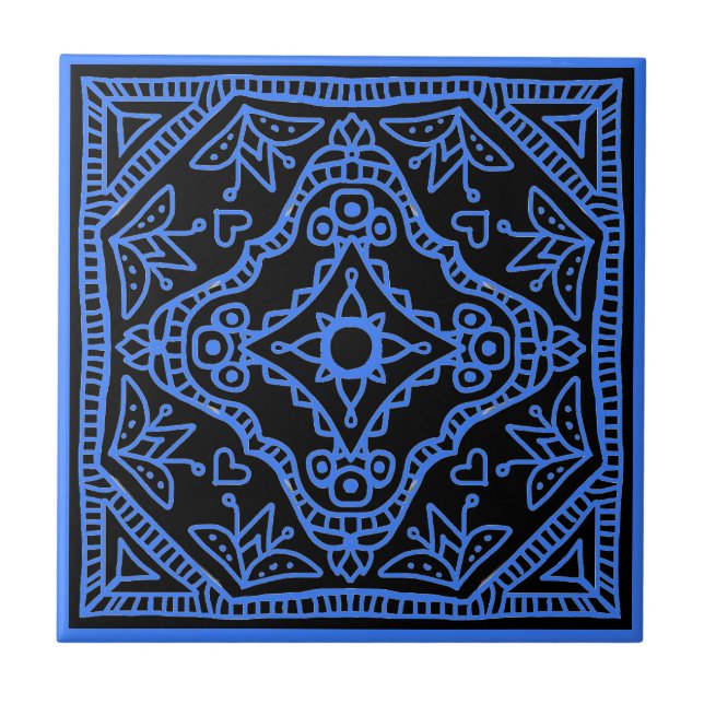 Black Design Ceramic Tile (Front)