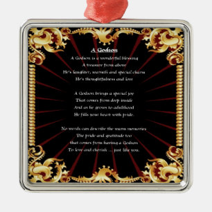 Black Design  Godson poem Metal Tree Decoration
