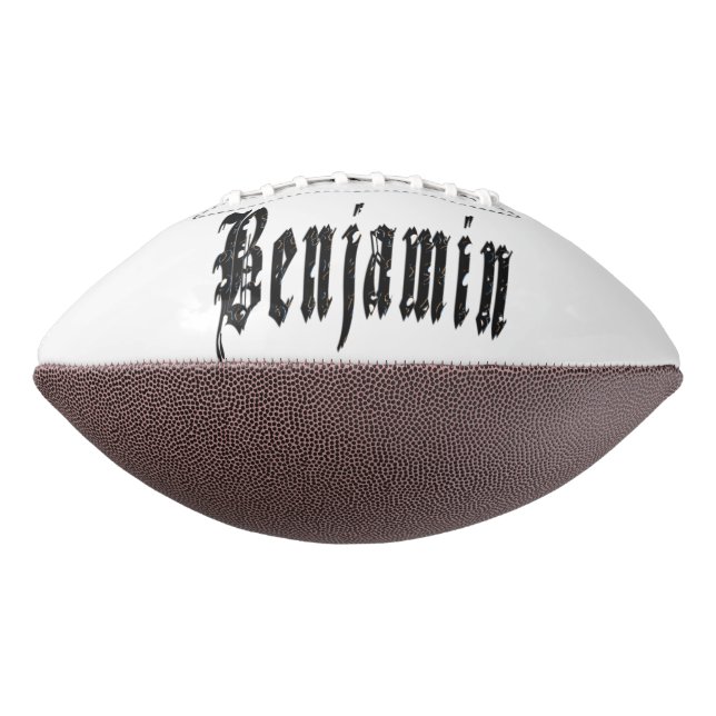 Black Designed Benjamin Name, Football (Rotated 270)