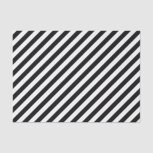 Black Diagonal Stripes Tissue Paper