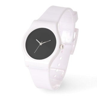 Black Dial White Silicone Watch