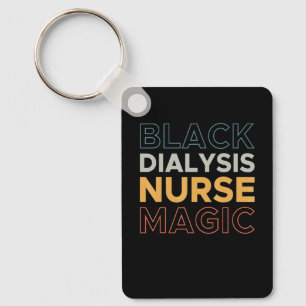 Black Dialysis Nurse Magic Nursing_1 Key Ring