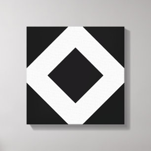 Black Diamond, Bold White Border Canvas Print