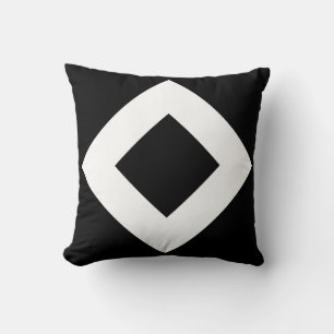 Black Diamond, Bold White Border Cushion