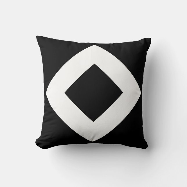 Black Diamond, Bold White Border Cushion (Front)