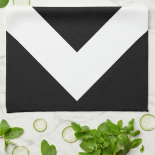 Black Diamond, Bold White Border Tea Towel