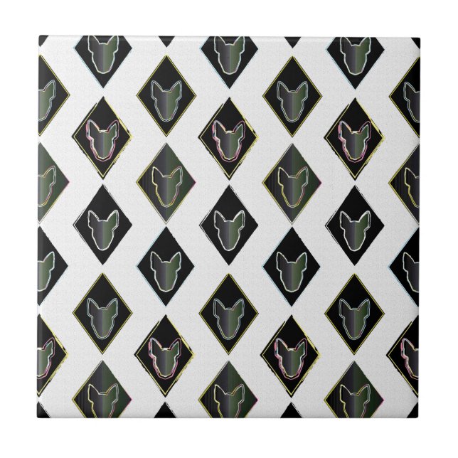 Black Diamond bull Terrier Tile (Front)
