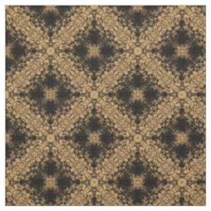 Black Diamond Burst on Golden Tan Pattern Fabric