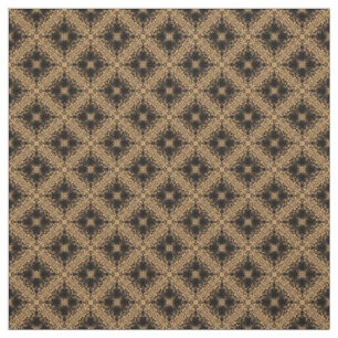 Black Diamond Burst on Golden Tan Pattern Fabric
