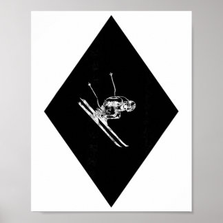 Black Diamond Downhill Skier Poster