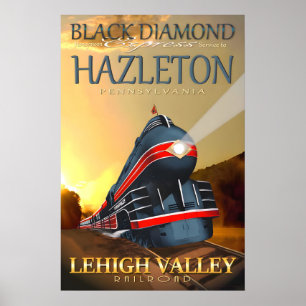 Black Diamond Express Hazleton Pennsylvania Train Poster