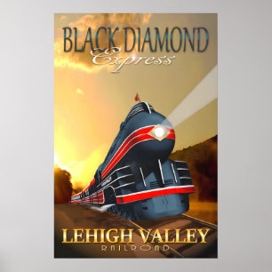 Black Diamond Express Train Travel Poster Original