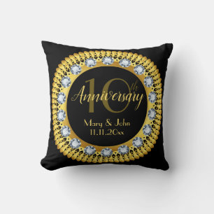Black Diamond Gold Royal Anniversary Luxury Cushion