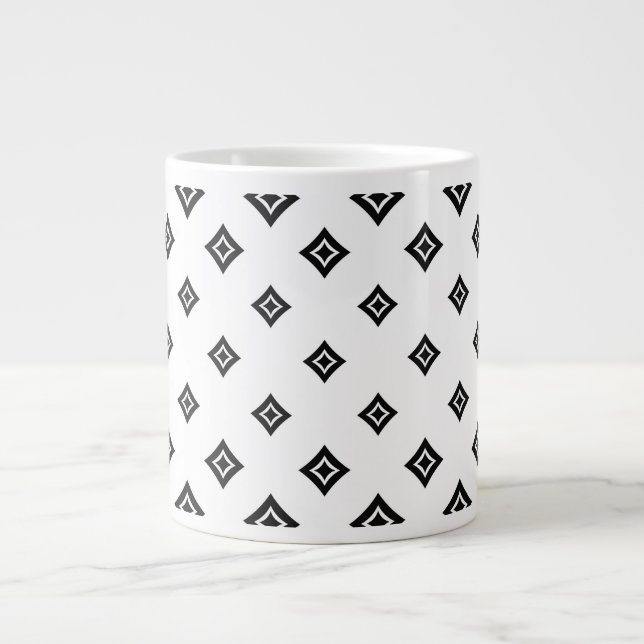 Black Diamond Patterned Polka Jumbo Mug (Front)