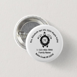Black Diamond Sea Turtle Lost Family Home Address 3 Cm Round Badge
