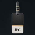 Black Diamond Tile Banded Monogram Luggage Tag<br><div class="desc">Stand out as you travel in style,  with this Black Diamond Tile Banded Monogram tag for luggage.  Enjoy this stylish and classic luggage tag for yourself,  or as a great gift for someone else.</div>