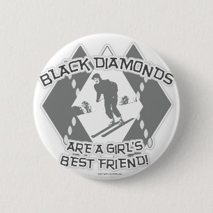 Black Diamonds 6 Cm Round Badge