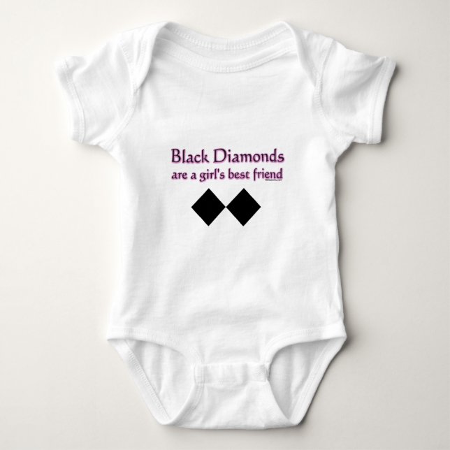 Black diamonds are a girls best friend baby bodysuit (Front)
