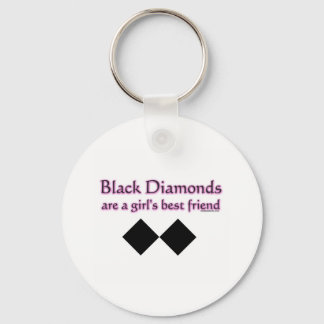 Black diamonds are a girls best friend key ring