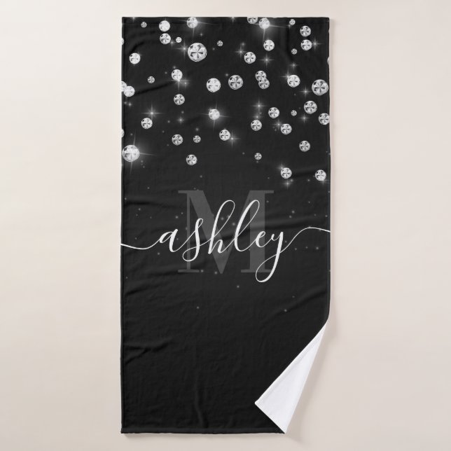 Black Diamonds Bath Towel (Bath Towel)