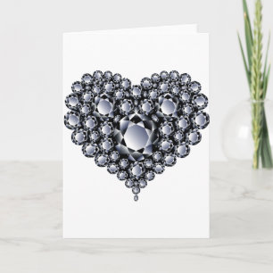 Black Diamonds Heart Gems Holiday Card
