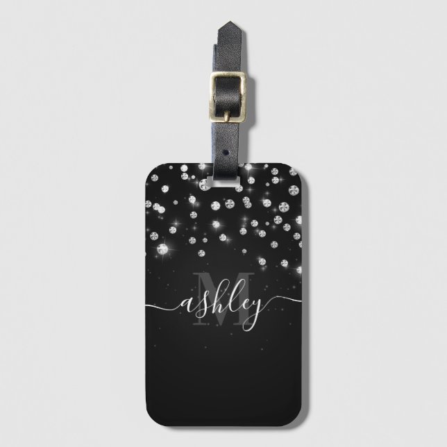 Black Diamonds Luggage Tag (Front Vertical)