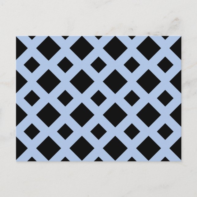 Black Diamonds on Light Blue Postcard (Front)